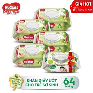 Thùng 12 gói khăn ướt huggies 64 tờ loại không mùi