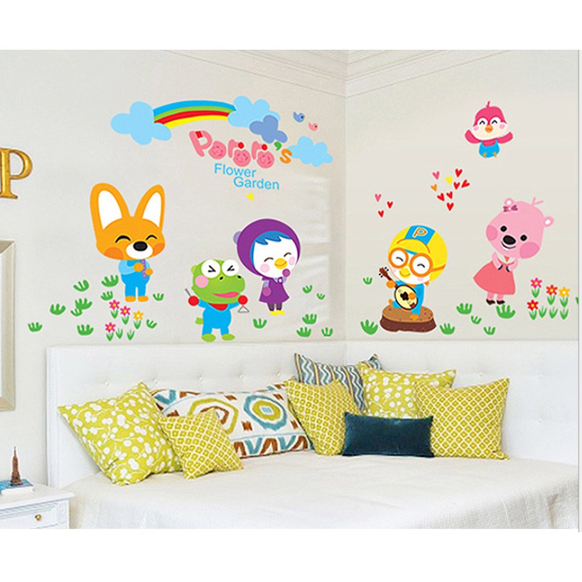 Decal dán tường - Vườn thú sắc màu mẫu mới