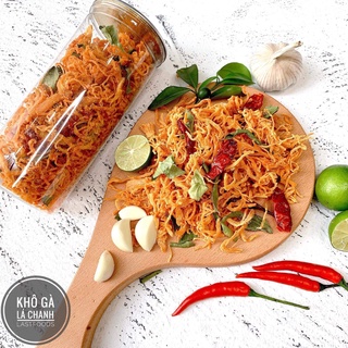 Khô gà lá chanh, đồ ăn vặt moc food, khô gà đóng hũ pet 200g