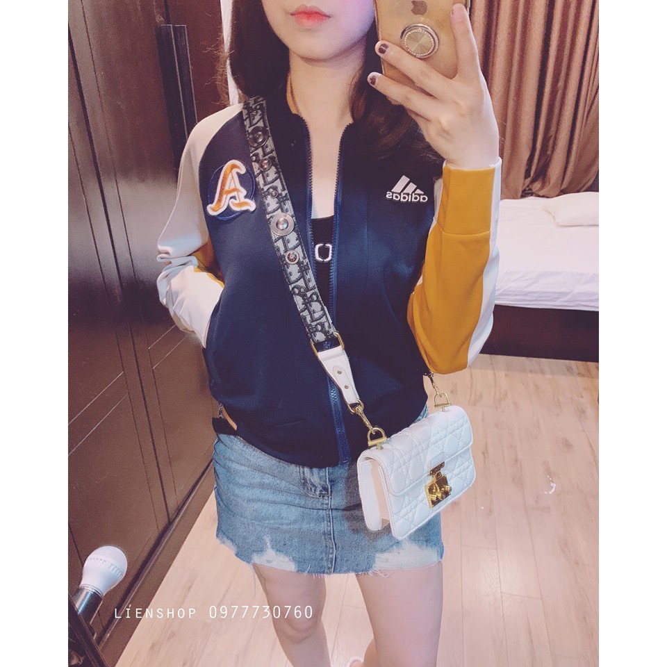 Áo khoác bomber nữ thêu logo chữ A siêu hot