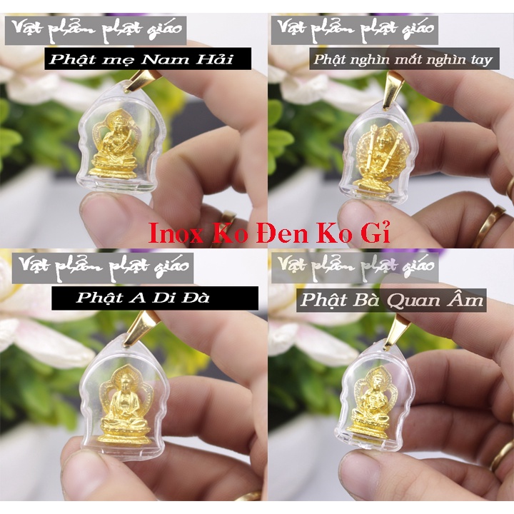 Mặt dây chuyền phong thủy Phật giáo Thái lan bằng inox mạ vàng sáng đẹp, bền màu, đem lại bình an may mắn cho người đeo