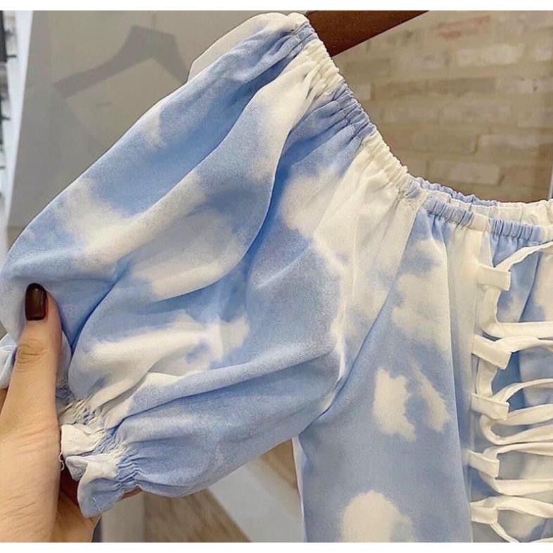 SIÊU HOT. 💃 Đầm Nữ Loang Trễ Vai Cột Dây. TRUNGHIEU . Váy Nữ Dáng Ngắn Chất Thun | BigBuy360 - bigbuy360.vn