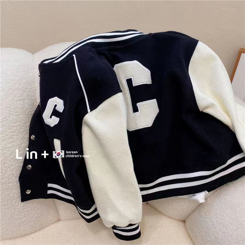MNGRL Áo Khoác Bomber Dáng Rộng Phong Cách Hàn Quốc Thời Trang Mùa Thu Cho Trẻ Em