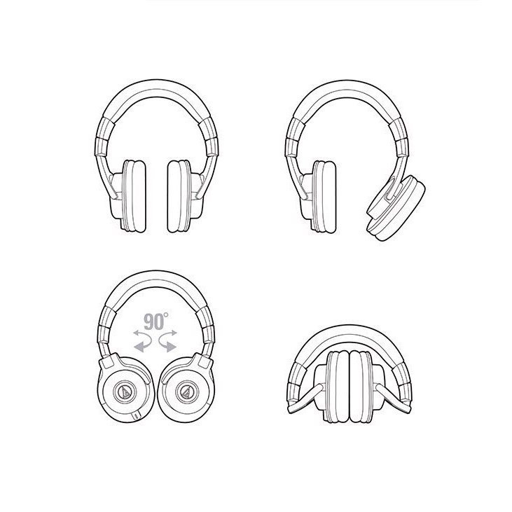 Tai Nghe Kiểm Âm Chuyên Nghiệp Audio Technica ATH-M40X - Hàng Chính Hãng