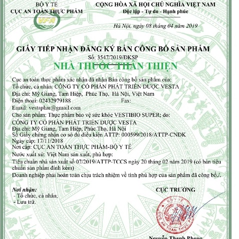 VESTIBIO SUPER – Bổ sung các enzym, kích thích tiêu hoá, giảm tình trạng đầy bụng khó tiêu ở trẻ nhỏ (10 gói)