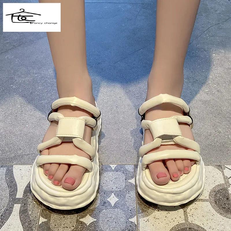 Dép Sandal Đế Dày Thoải Mái Thời Trang Đi Biển Mùa Hè Cho Nữ