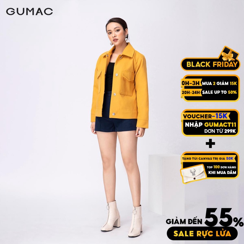 Áo khoác dạ lửng có túi GUMAC AA11278 | BigBuy360 - bigbuy360.vn