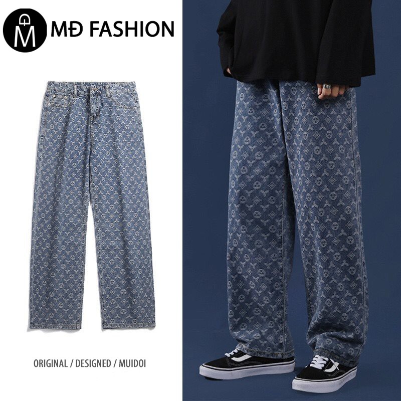 Quần baggy jean nam Q907 MĐ họa tiết | BigBuy360 - bigbuy360.vn