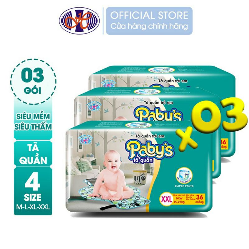 COMBO 3 - Tã quần Thạch Thảo Papy’s Size M132/ L123/ XL114/ XXL108  - Tã quần cao cấp Siêu Thấm Khô Thoáng