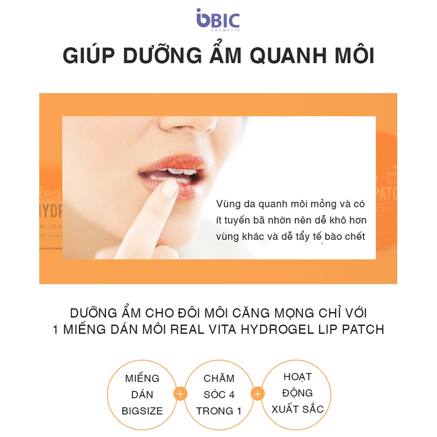 Mặt nạ dưỡng môi Prreti Real Vita Hydrogel Lip Patch cung cấp dưỡng chất cho đôi môi mềm mượt sáng hồng 30 miếng Hatola