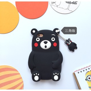 Ốp lưng iphone Gấu Kumamon + móc khóa + dây đeo