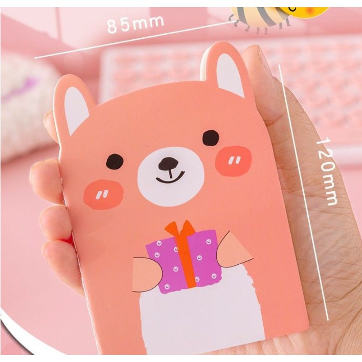 Sổ tay hình Gấu Pison khổ A6, sổ ghi chú mini dễ thương 10*8cm - 1 cuốn