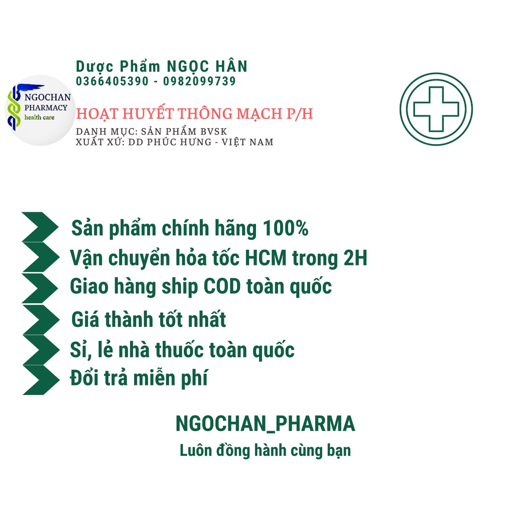 Siro Hoạt Huyết Thông Mạch- P/H| Dùng Cho Người Đau Đầu, Hoa Mắt, Chóng Mặt, Hoa Mắt | Chai 250ml | DP Phúc Hưng
