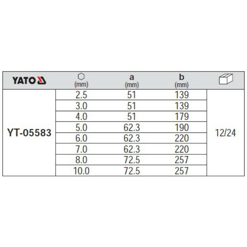 Bộ lục giác chữ T 8 chi tiết Yato YT-05583, hàng chính hãng Yato