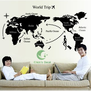 Decal dán tường The World 02