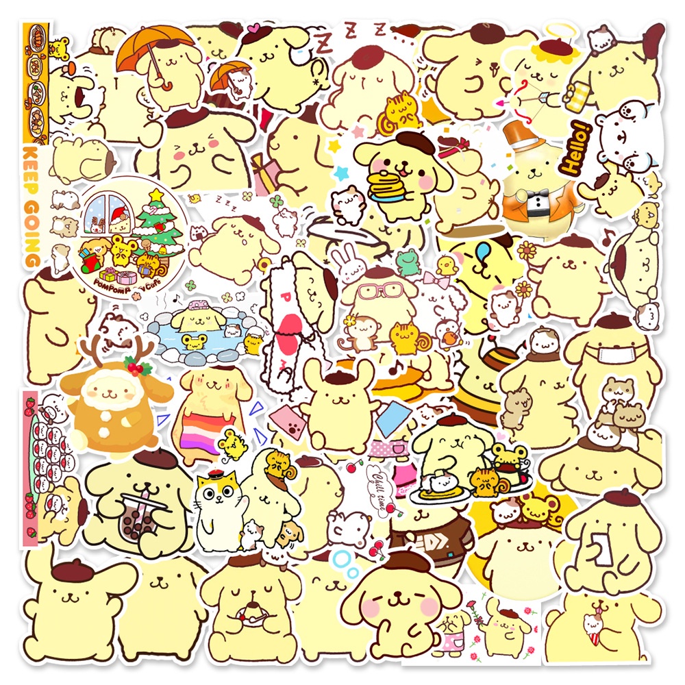 [ 50 hình] Sticker Cute bánh Pudding dễ thương Nhãn Dán Chống Thấm Nước Sticker Hoạt Hình animal Dán Laptop điện thoại