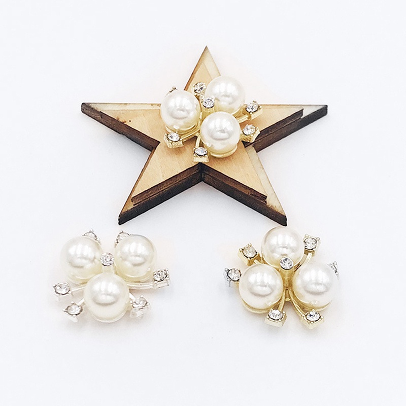 Bộ 10 Nút Hoa Đính Ngọc Trai Và Đá Cho Tiệc Cưới