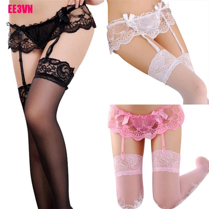 Bộ 3 Quần Lót Ren Có Dây Bít Tất Gợi Cảm