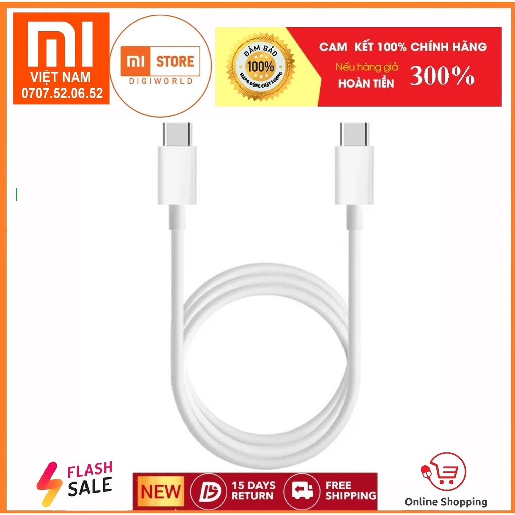 Cáp Sạc nhanh TYPE C to TYPE C 100W Xiaomi SJX12ZM Dài 1.5M - Chính Hãng Digiworld