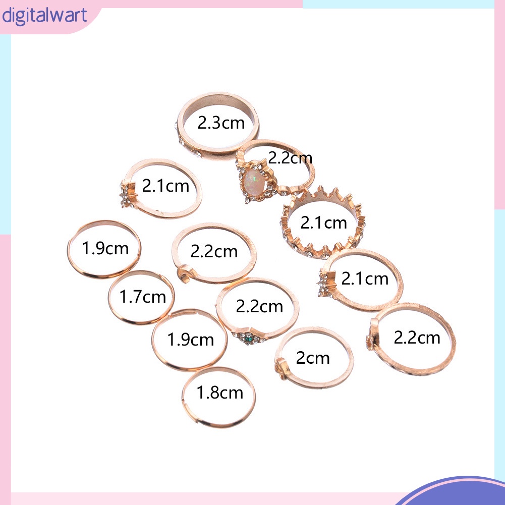 Bộ 13 nhẫn nữ nhiều kiểu dáng phong cách Bohemian độc đáo cá tính