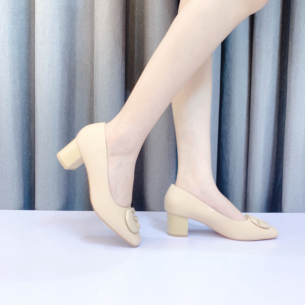 Giày công sở nữ mũi vuông hiệu MONA 5cm - D992