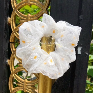 Cột tóc SCRUNCHIES cúc thêu 1-2 lớp