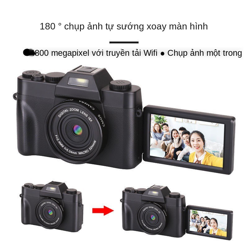 Với đường truyền WIFI 48 triệu pixel độ nét cao máy ảnh kỹ thuật số 4K quay phim selfie camera micro-single