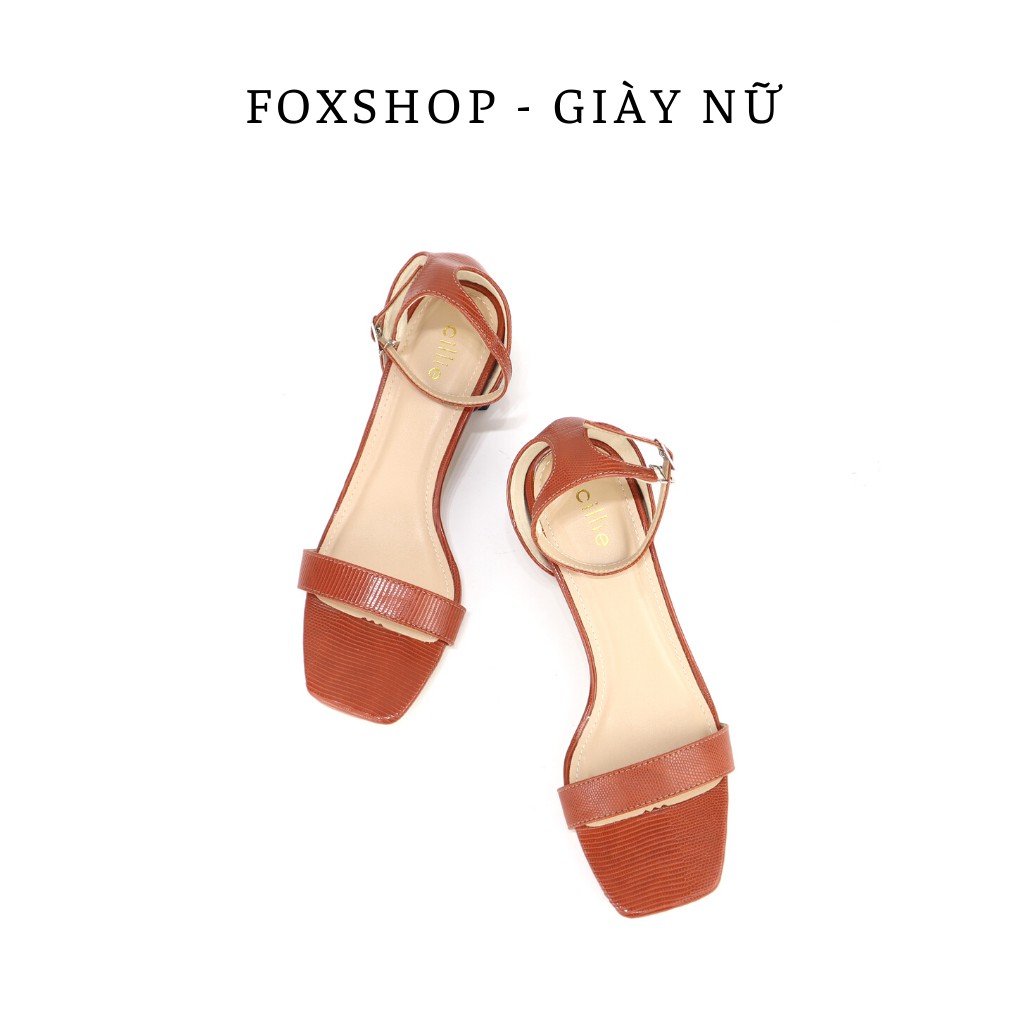 Giày sandal nữ thời trang quai ngang 1235 - Da vân sang trọng đế vuông 5cm - Mang công sở đi chơi