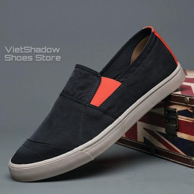 Slip on nam - Giày lười vải nam cao cấp BAODA - Vải polyester chống thấm 3 màu đen, khaki, xanh nhạt - Mã 20037