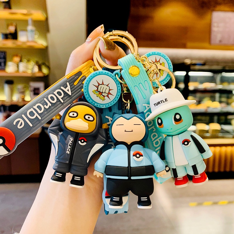 Móc Khóa Pikachu Squirtle Snorlax Psyduck Dễ Thương