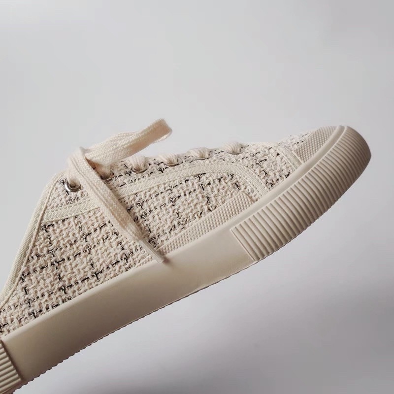 Sục Giày Mules Thể Thao Đạp Gót Sục Sneaker Vải Dạ Kẻ Tweet 𝐌𝐮𝐥𝐞 𝐙𝐀𝐑* upper mẫu mới full box hàng đẹp chất mềm êm Ailee
