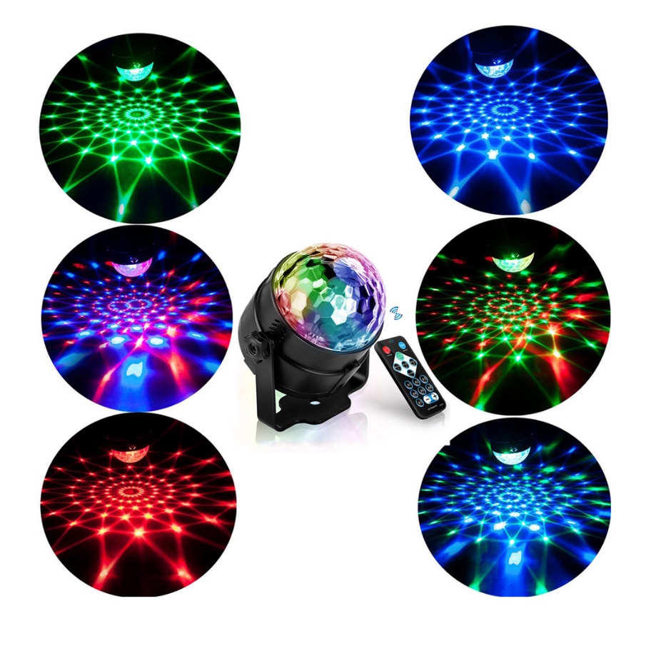 Đèn led xoay 360 độ ,cảm ứng theo nhạc cực đẹp-đèn sân khấu -đèn vũ trường,đèn karaoke gia đình,đèn trang trí 7 màu