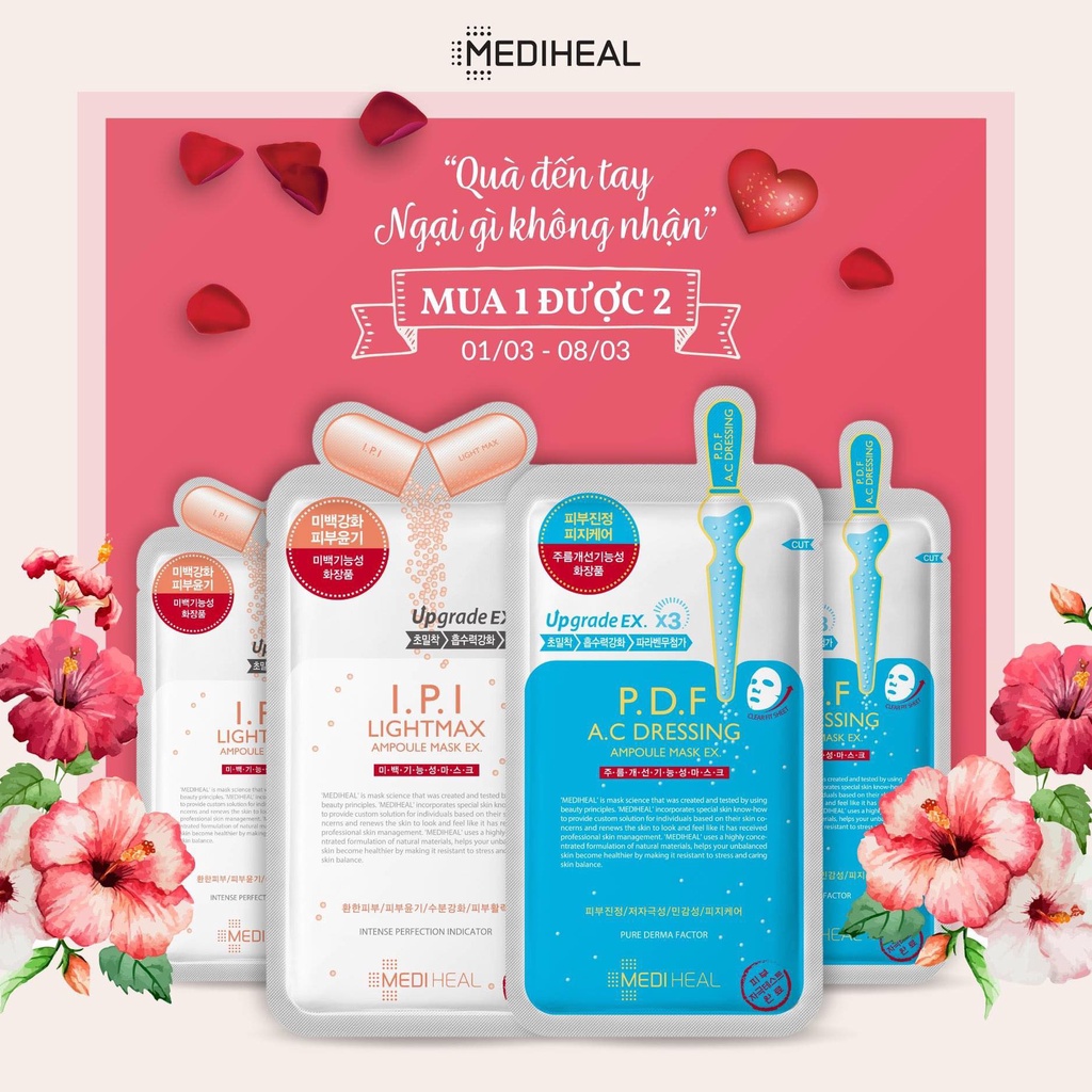 Combo 5 Mặt Nạ Chứa Tinh Chất I.P.I Giúp Dưỡng Trắng Mediheal 25ml