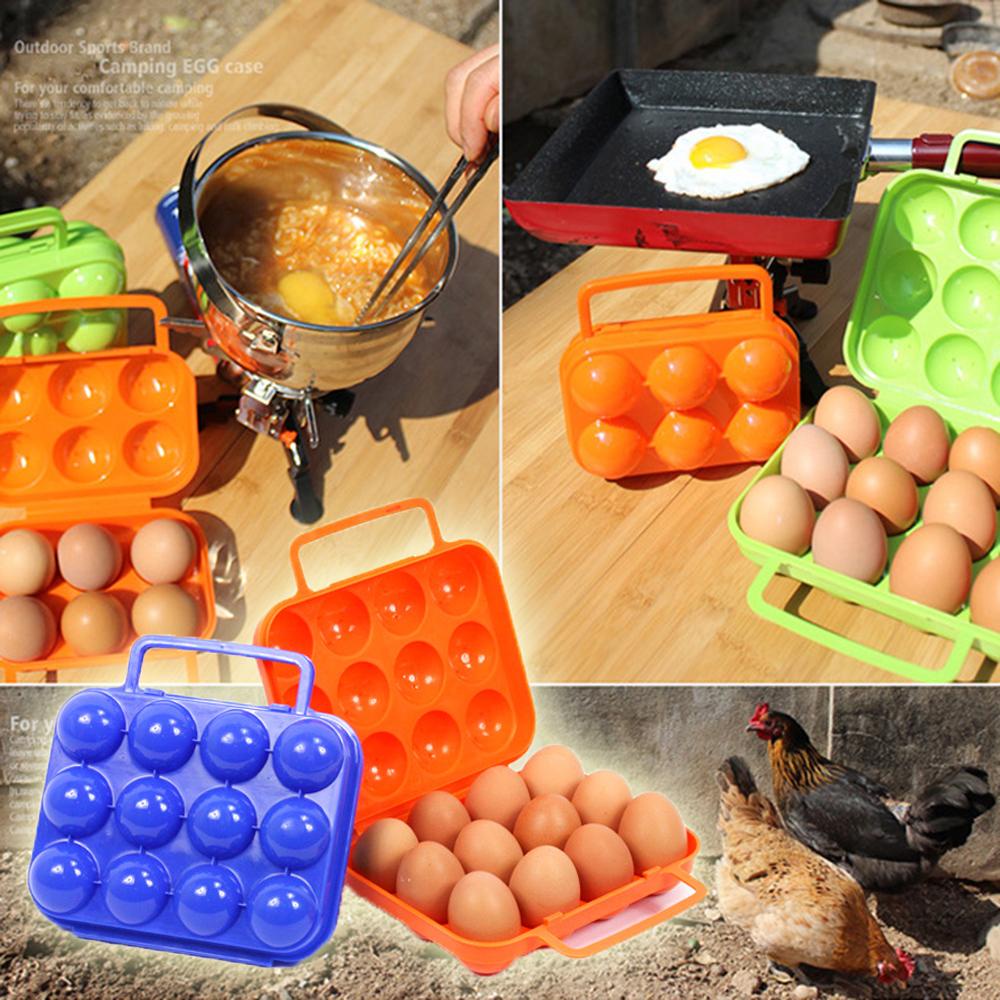 Hộp Đựng Trứng 6 / 12 Ngăn Bằng Nhựa Tiện Dụng Mang Đi Cắm Trại
