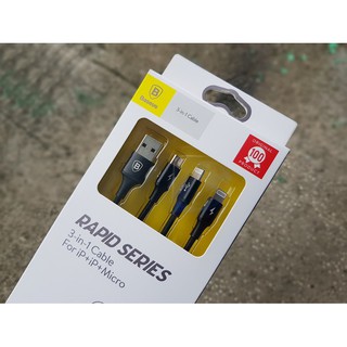 Cáp BASEUS 3 in 1 Lightning + Micro USB + Type C