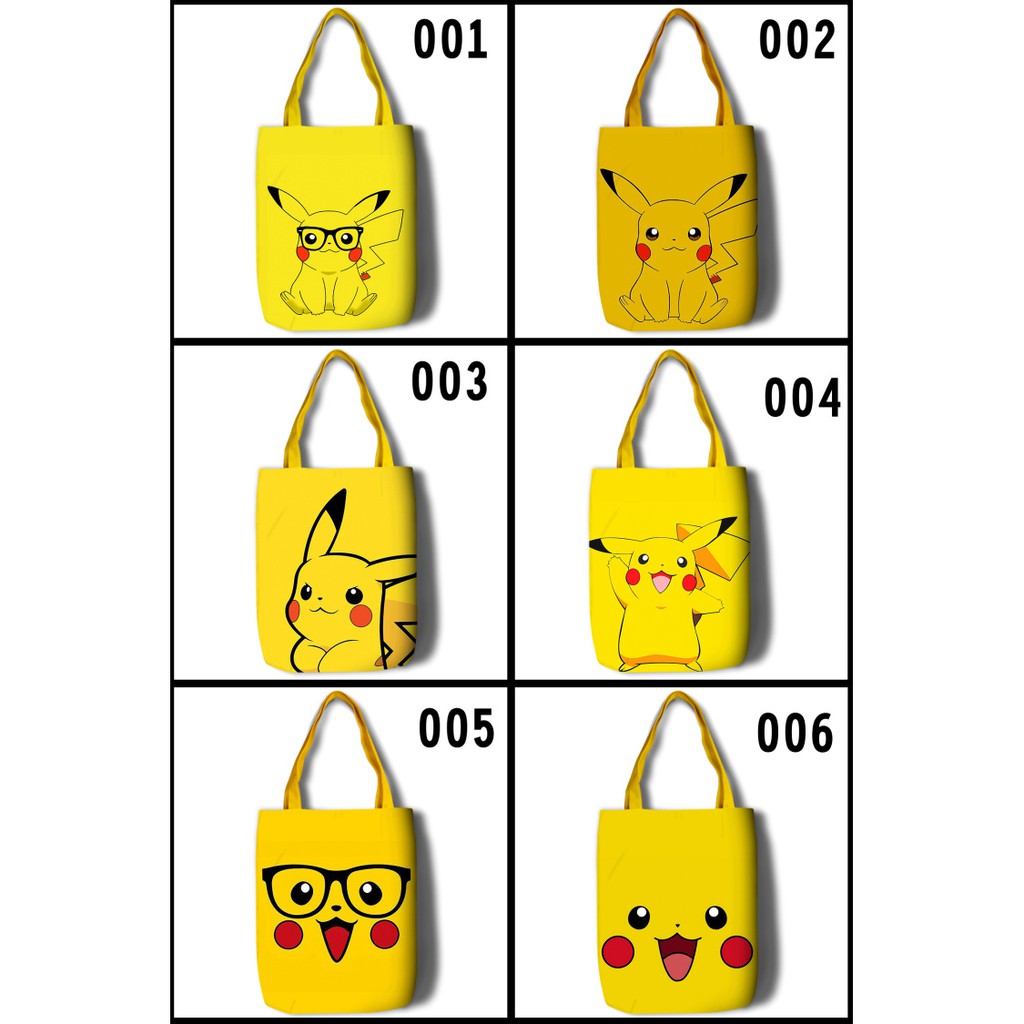 Túi Xách Mua Sắm Họa Tiết Pokemon Pikachu Dễ Thương S0.