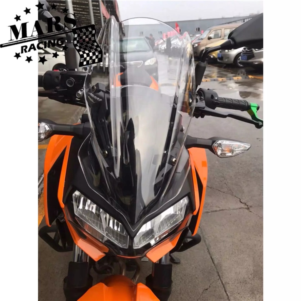 Xe máy Kính chắn gió thể thao Kính chắn gió Tấm che kính cho KAWASAKI Z250 Z400 2019 2020 2021 Double Bubble kawasaki z250 z400 19-21