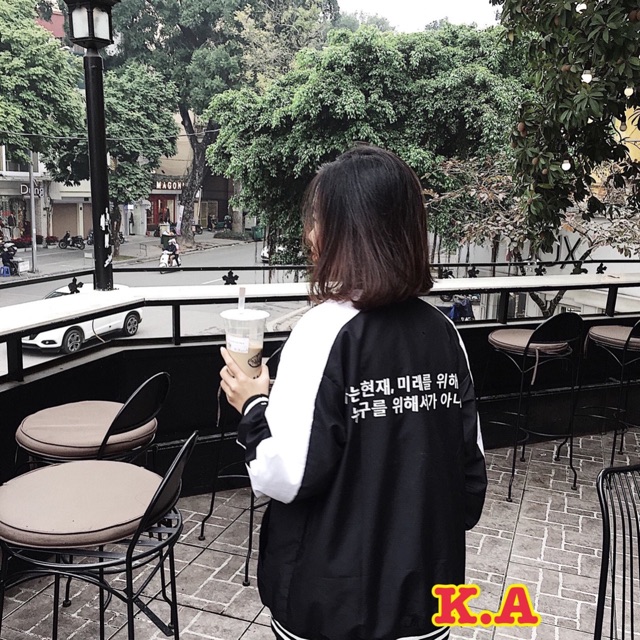 Áo khoác bomber chữ hàn quốc unisex nam nữ hình thật kèm video SALE | BigBuy360 - bigbuy360.vn