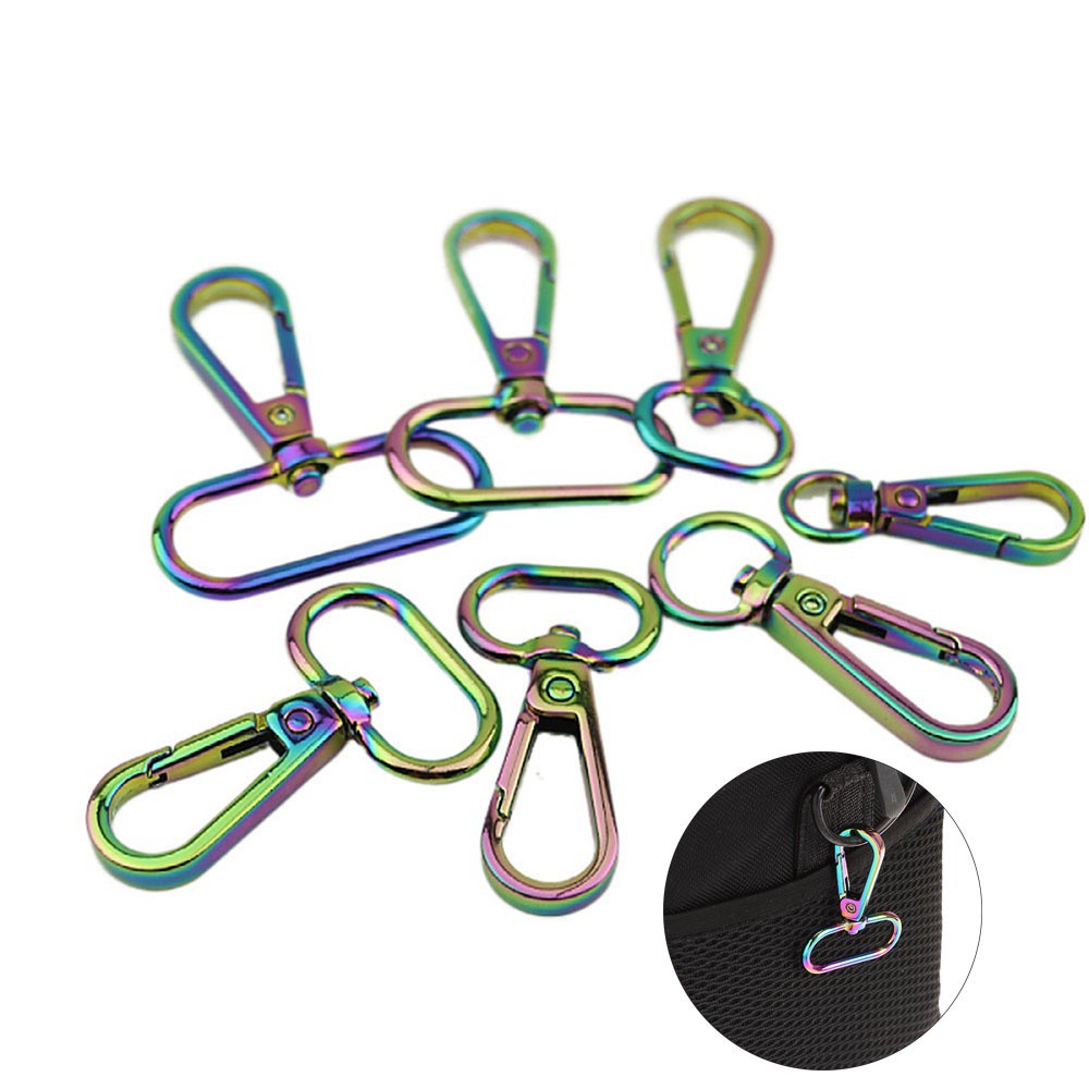 PEONY 5pcs High Quality Swivel Lobster Key Ring Handbag Purse Clip Leather Bag Buckle Colorful Dog Chain Collar Belt Buckles Snap Hook Shoulder Strap Clasp