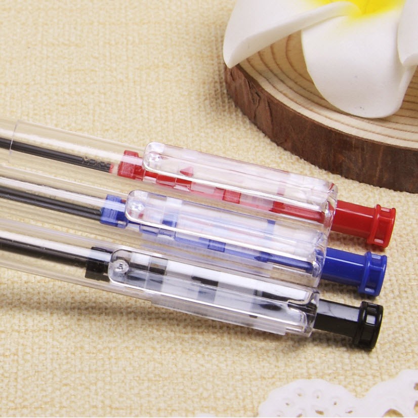 Combo 10 Bút bi xanh BAOKE B14 đầu bấm ngòi 0.7mm bút bi học sinh giá rẻ ANKICO