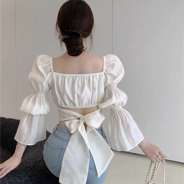 Áo Voan Kiểu Tiểu Thư Thắt Nơ Sau Lưng Dễ Thương Thời Trang Hàn Quốc Sang Xịn  TTKXA0264