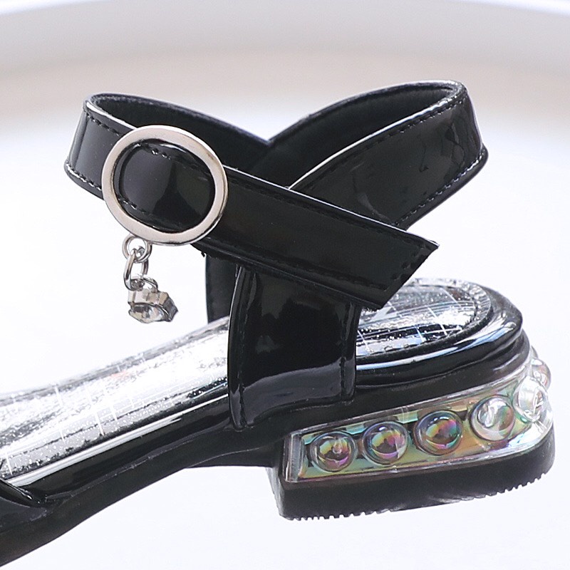 Sandal cho bé cái cao gót da bóng dẻo mềm cho bé mã mới SL2022