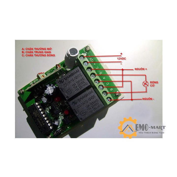 [ BH 12 THÁNG ] ⚡ Bộ điều khiển đảo chiều động cơ ⚡ Tần số 315Mhz - Khoảng cách lên đến 50m