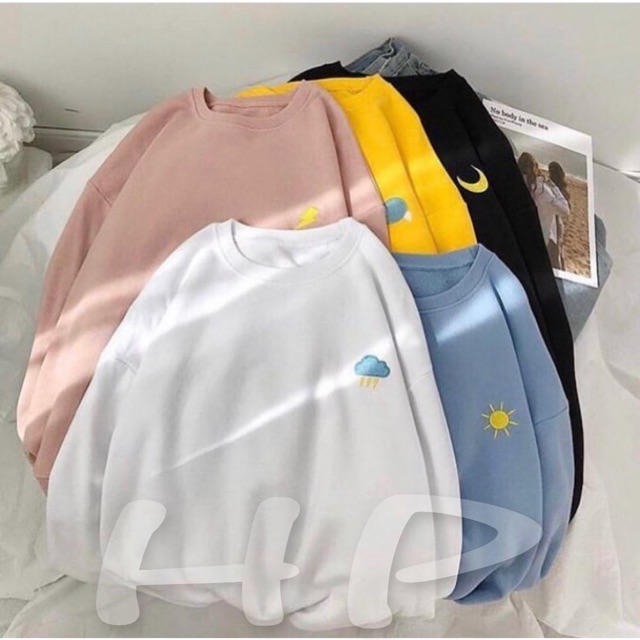 Áo logo thời tiết bo gấu THG876, Áo nỉ Unisex from rộng, Chất nỉ ấm mặc không xù, thiết kế phong cách - MODY