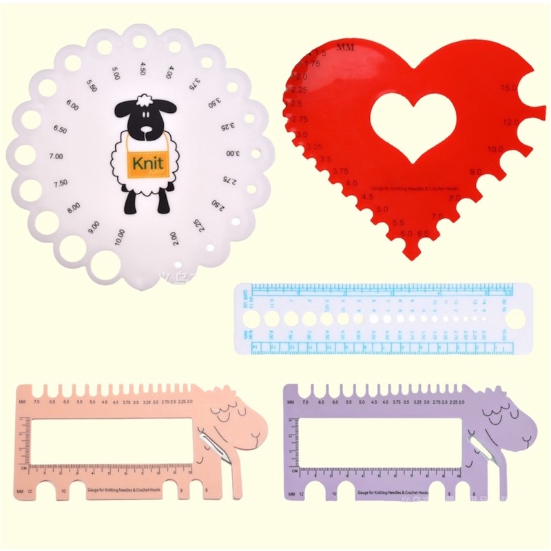 Thước đo size kim móc, sợi len