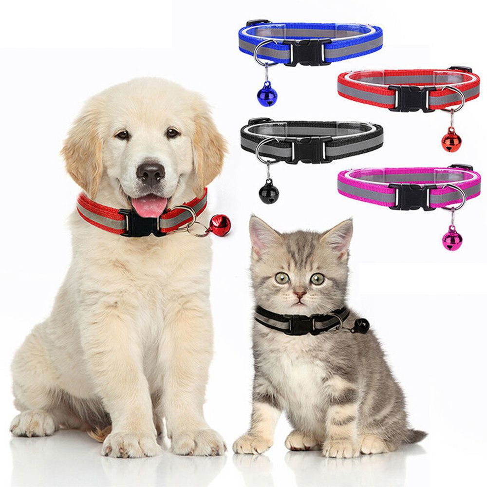 Vòng Cổ Nylon Mềm Mại Phản Quang Phát Sáng Ban Đêm Dễ Điều Chỉnh Cho Thú Cưng