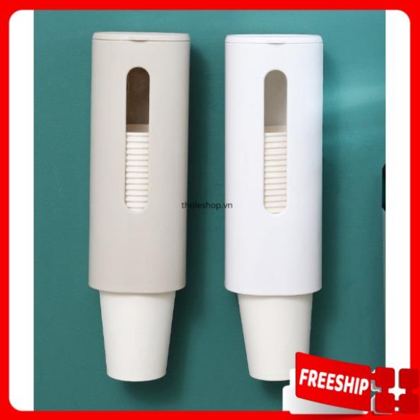 Giá lấy cốc tự động 🔖SỈ 🔖 Dụng cụ đựng ly giấy treo tượng 1 ngăn tiện lợi 21x7,5x7,5cmi 9533