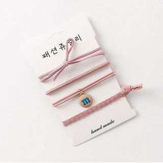 Set 4 Dây Cột Tóc Nhiều Màu