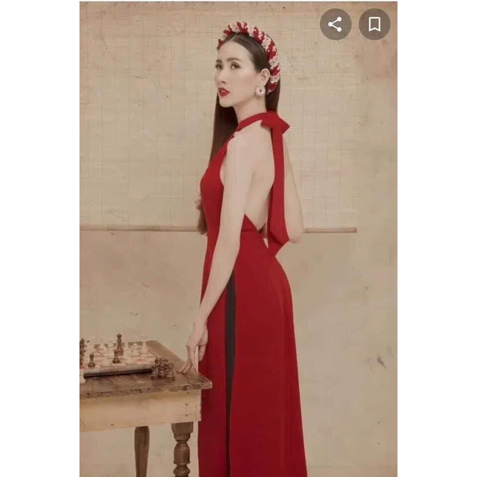 Áo Dài Yếm Lụa Tây Thi Cao Cấp_Áo Dài Yếm Chụp Hoa Sen_AY649