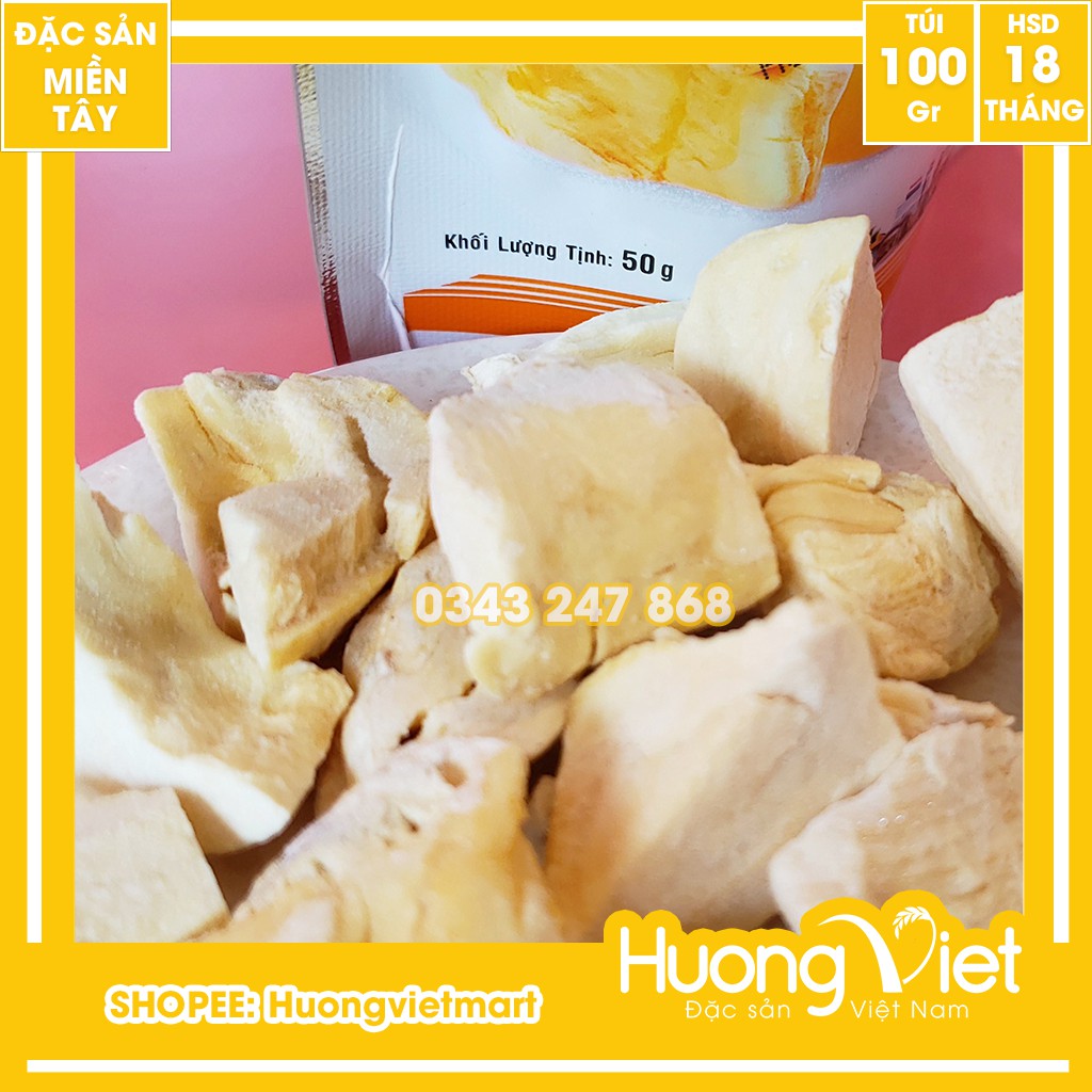 Sầu riêng sấy lạnh giòn thơm đậm đà vị tự nhiên Tân Huê Viên, công nghệ sấy lạnh giữ nguyên được màu sắc tươi ngon | BigBuy360 - bigbuy360.vn